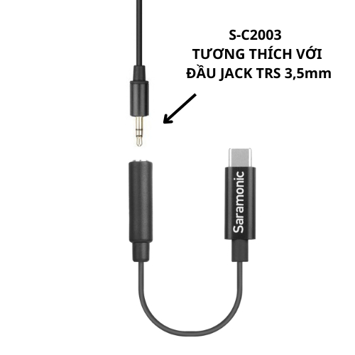 Cáp Jack Chuyển Đổi 3.5mm TRS sang Type-C Saramonic SR-C2003 - Kết Nối Micro Với Thiết Bị Di Động - Hàng chính hãng