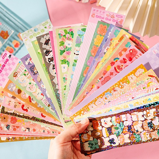 Summer30 - Sticker trang trí toploader sticker lấp lánh sticker deco top loader, sổ tay, key ring, ốp điện thoại co