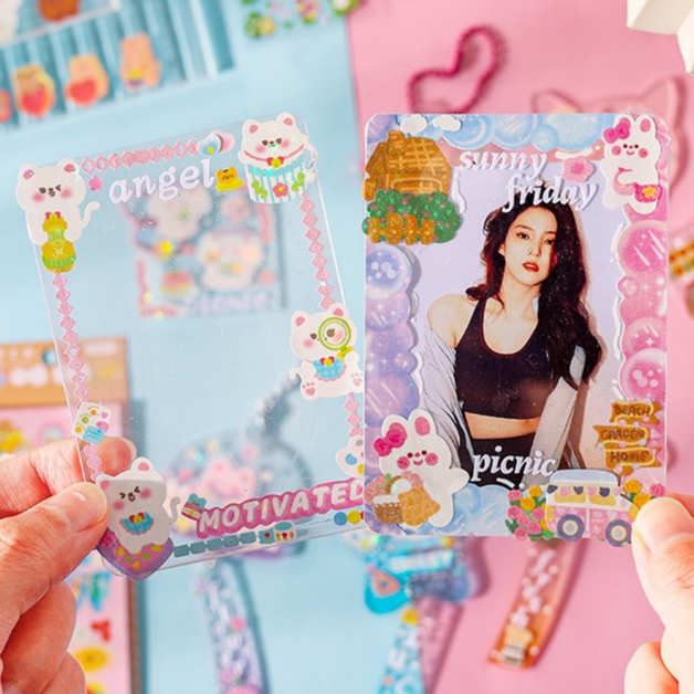Summer30 - Sticker trang trí toploader sticker lấp lánh sticker deco top loader, sổ tay, key ring, ốp điện thoại co