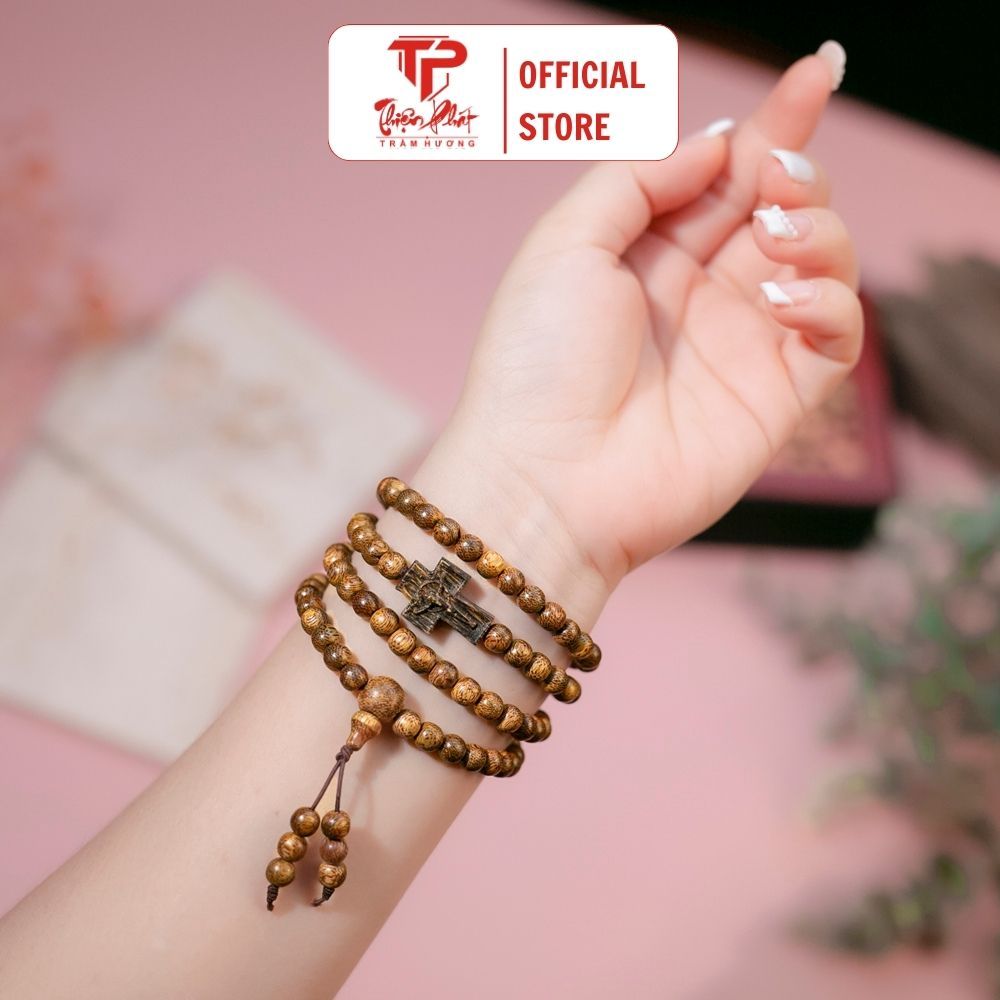 Vòng trầm hương 108 hạt phong thủy mix charm trầm tốc cao cấp - Trầm Hương Thiện Phát