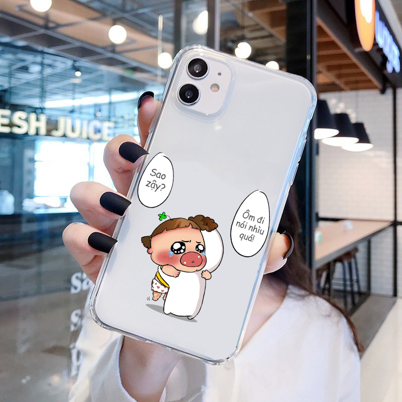 Ốp lưng iphone cặp đôi ôm đi nói nhìu quá dễ thương 14 Pro max 6 7 Plus 8 Plus 11 X Xs max 12 Pro 13 14 Se uh481