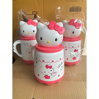 🌸bình nước đầu mèo tay cầm kitty thailand