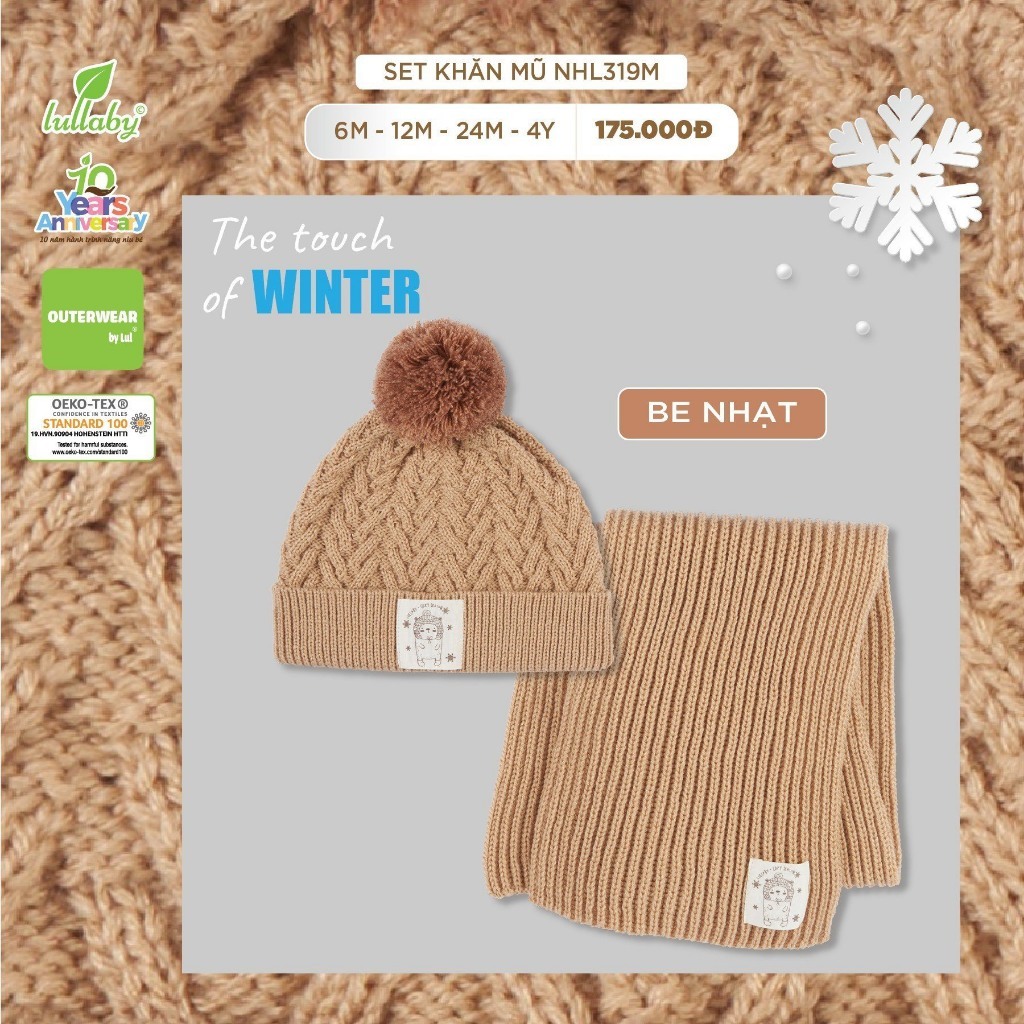 Set khăn mũ len Lullaby NHL319M