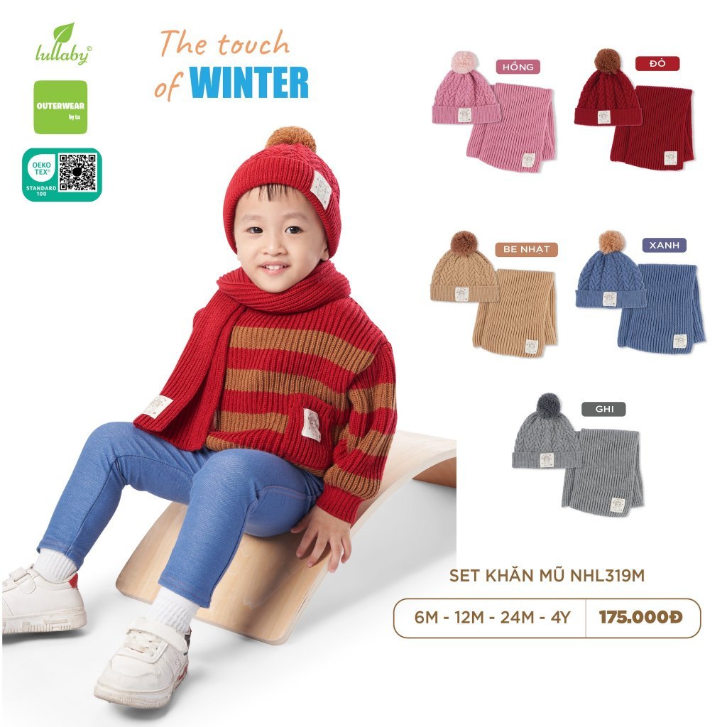Set khăn mũ len Lullaby NHL319M
