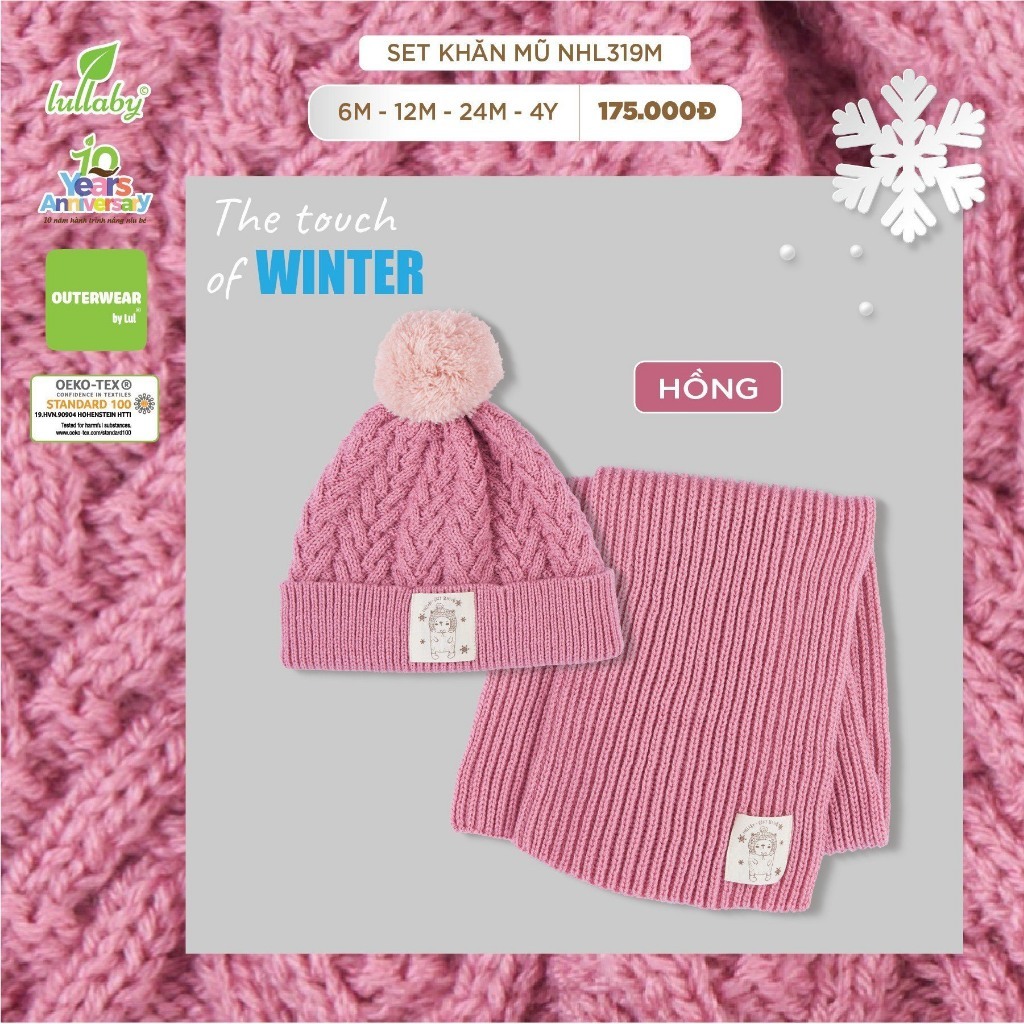 Set khăn mũ len Lullaby NHL319M