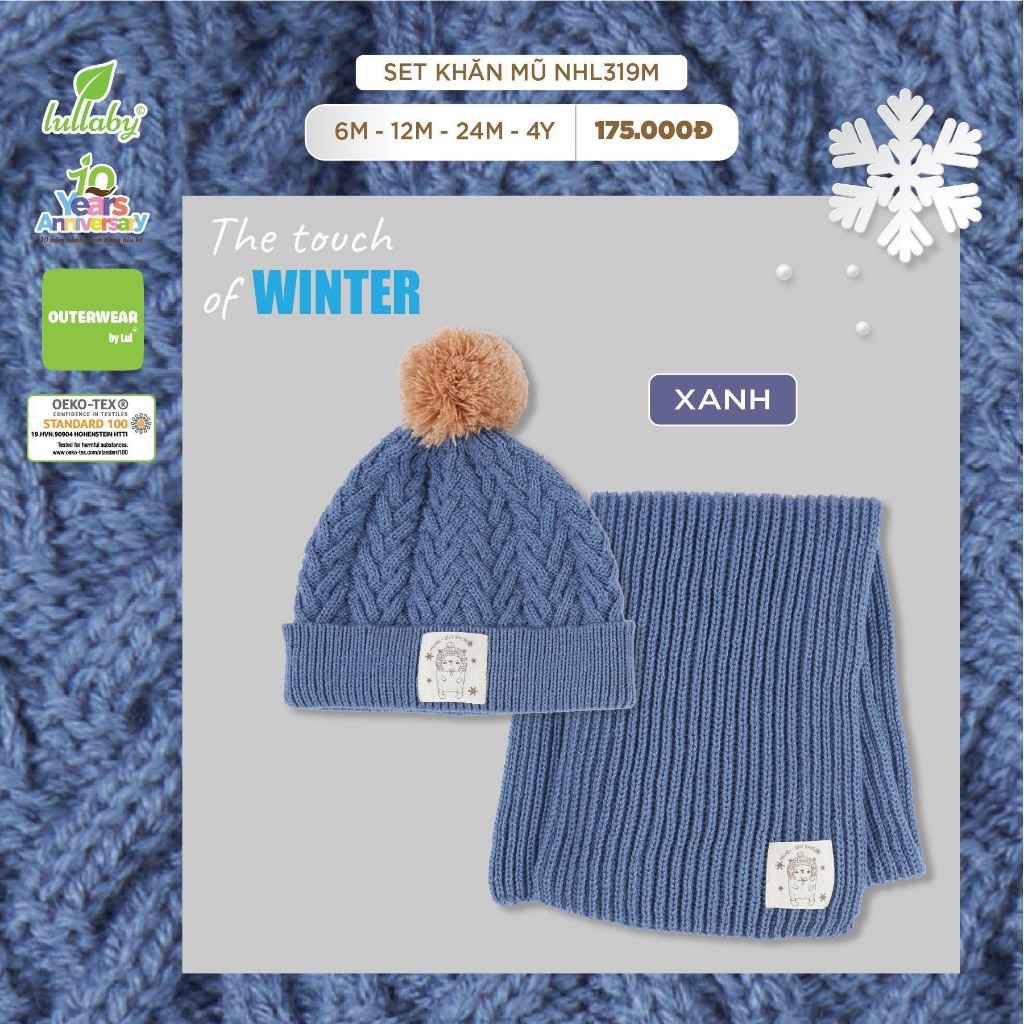 Set khăn mũ len Lullaby NHL319M
