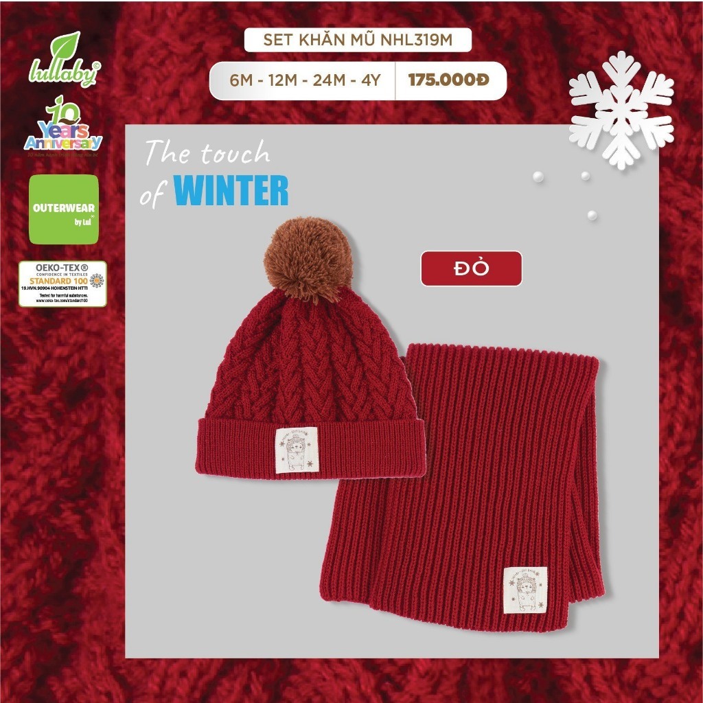 Set khăn mũ len Lullaby NHL319M