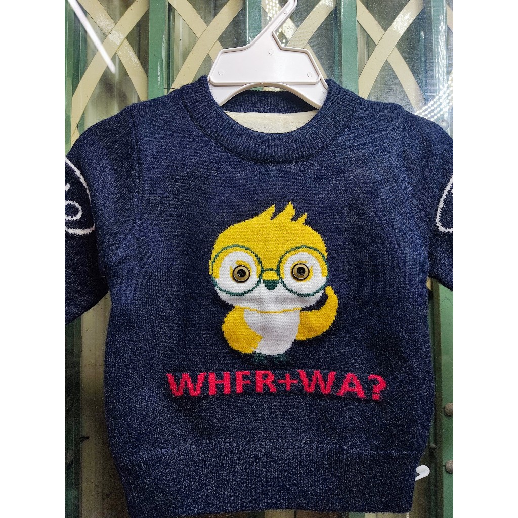 Áo len lót lông cho bé họa tiết đáng yêu siêu ấm L1