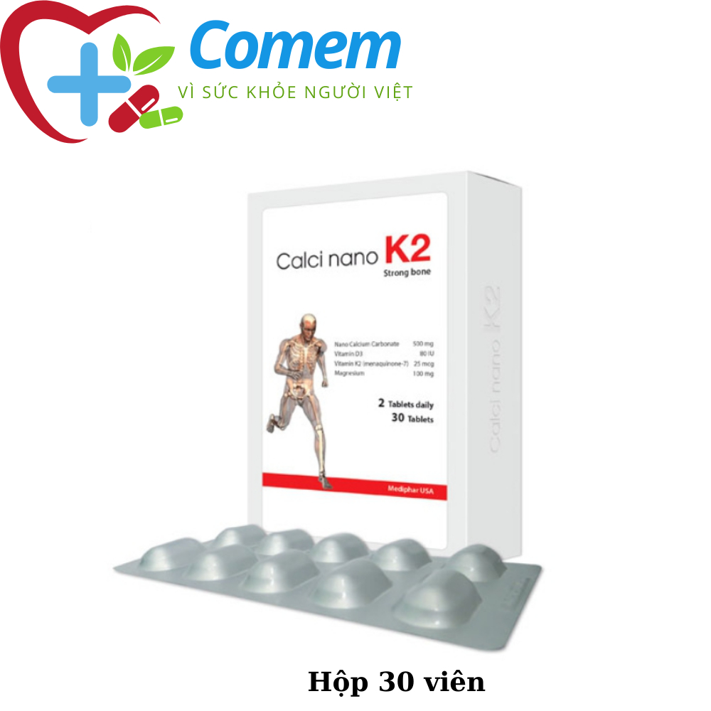 Calci Nano K2 Tăng chiều cao, phòng giảm loãng xương, còi xương