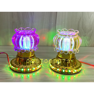 Đèn thờ xoay dĩa trái bí tia sáng - Đèn xoay 360 độ