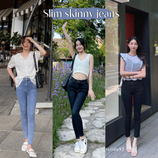  Quần Jean Nữ Lưng Cao Ôm Co Giãn Cắt Gấu Tulidu Quần Bò Nữ Cạp Cao Skinny L1 