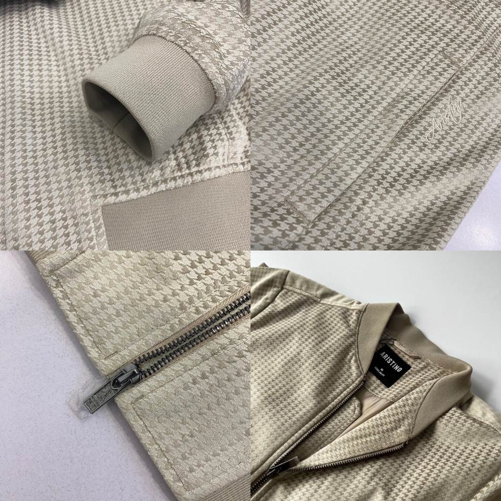 Áo khoác bomber 2 lớp nam ARISTINO AJK011W3 hoạ tiết vải Polyester dáng Regular fit suông vừa cổ bomber thời trang