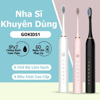 Bàn Chải Điện Sonic X3 BẢN EU Mẫu Mới 6 Chế Độ Chải Thông Minh Kèm 4 Đầu Chải Lông DuPont Cao Cấp