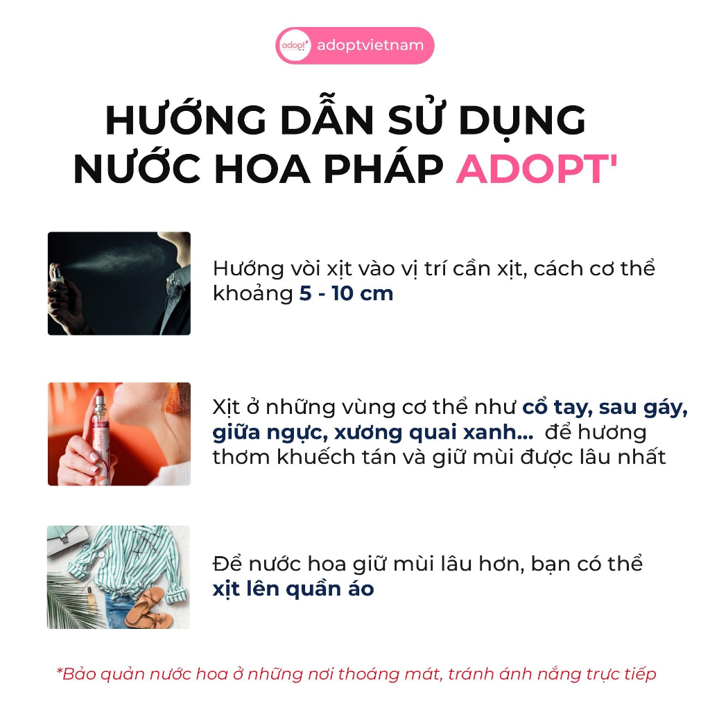 Nước hoa nam nữ Adopt tinh dầu thơm chính hãng Pháp lưu hương lâu nhẹ nhàng tinh khiết