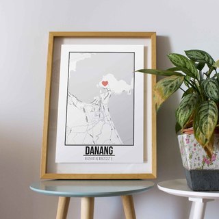 Tranh poster khổ A3 giấy mỹ thuật in hình Love City các thành phố Vietnam