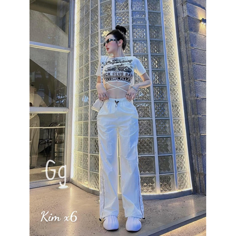 Set Bộ Thể Thao áo Gân Hoạ Tiết Thắt dây Quần dài Ống Bo MaM, Set Ái Ôm quần Tuyết Mưa rút dây