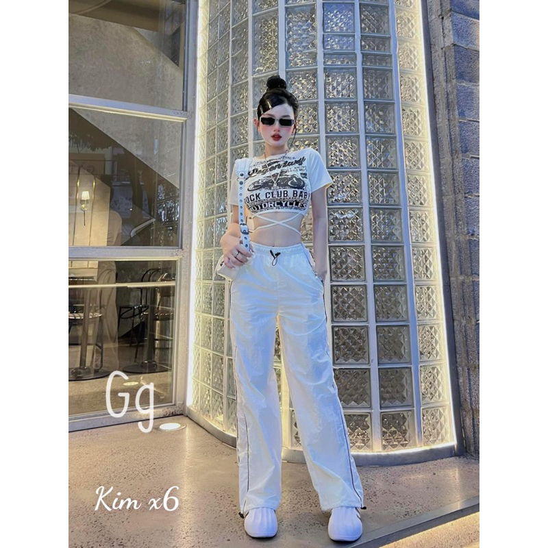 Set Bộ Thể Thao áo Gân Hoạ Tiết Thắt dây Quần dài Ống Bo MaM, Set Ái Ôm quần Tuyết Mưa rút dây