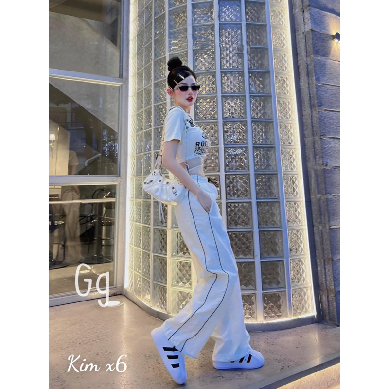 Set Bộ Thể Thao áo Gân Hoạ Tiết Thắt dây Quần dài Ống Bo MaM, Set Ái Ôm quần Tuyết Mưa rút dây