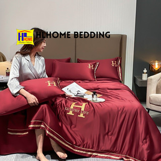 Bộ chăn ga lụa chăn hè chần bông nhẹ nhàng, thoáng mát, hàng dùng 4 mùa HL034