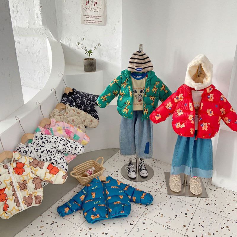 Áo khoác bé trai bé gái, áo phao siêu nhẹ hàng quảng châu cao cấp 8-22kg