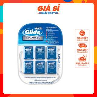 Vỉ 6 hộp chỉ nha khoa oral-b glide advanced multi-protection floss - mỹ