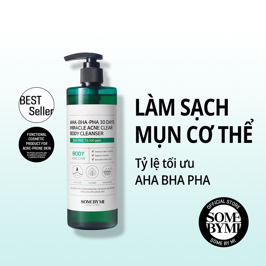 Sữa Tắm Giảm Mụn Lưng Some By Mi AHA-BHA-PHA 30 Days Miracle Acne Clear Body Cleanser 400g