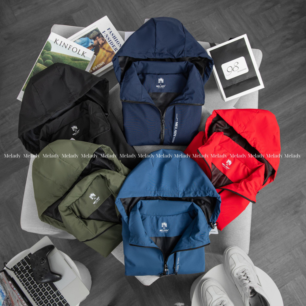 Áo Khoác Gió Nam Nữ, In Phản Quang Trước Ngực,2 Lớp Lót Lưới Siêu Đẹp