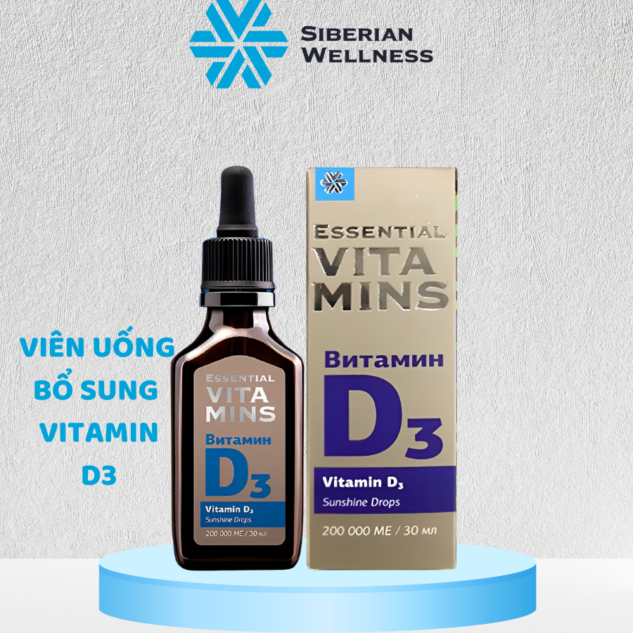 Vitamin D3 - Siberian Wellness - Tăng chiều cao, khớp xương mềm dẻo, xương chắc khỏe