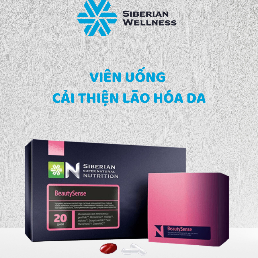 BeautySense - Siberian Wellness - Hạn chế lão hóa, làn da tươi trẻ - Hộp 20 túi - 3 viên/túi