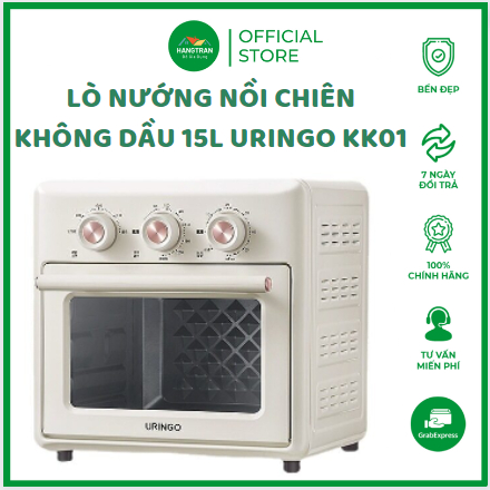 Nồi Chiên Không Dầu Kiêm Lò Nướng URINGO KK01 Dung Tích 15L Cao Cấp, Bảo Hành 12 Tháng - Đồ Gia Dụng Gia Đình