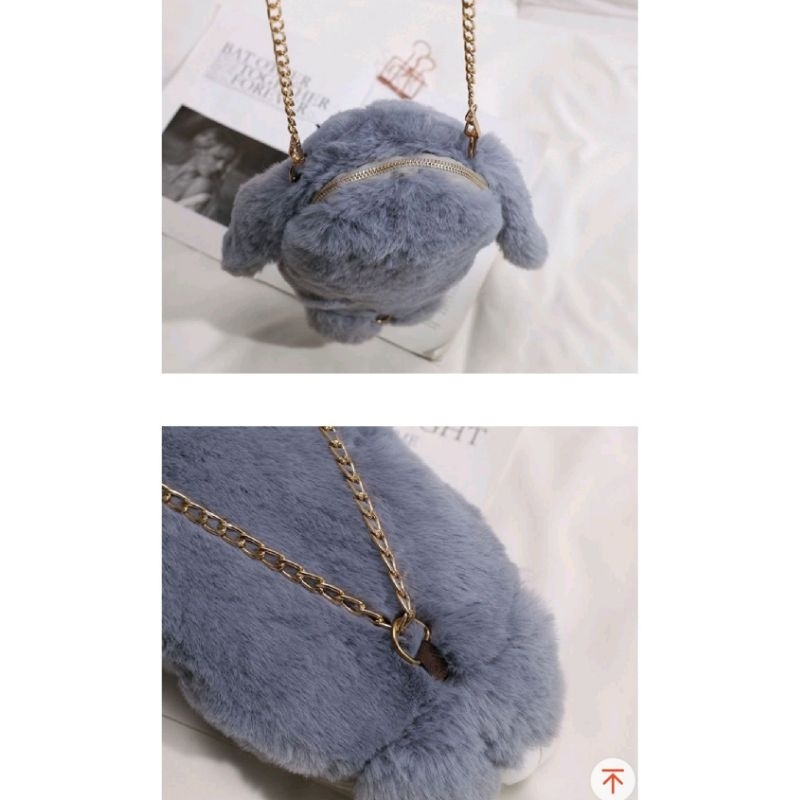 Túi Đeo Chéo Vai Hình Thỏ Bông Dễ Thương