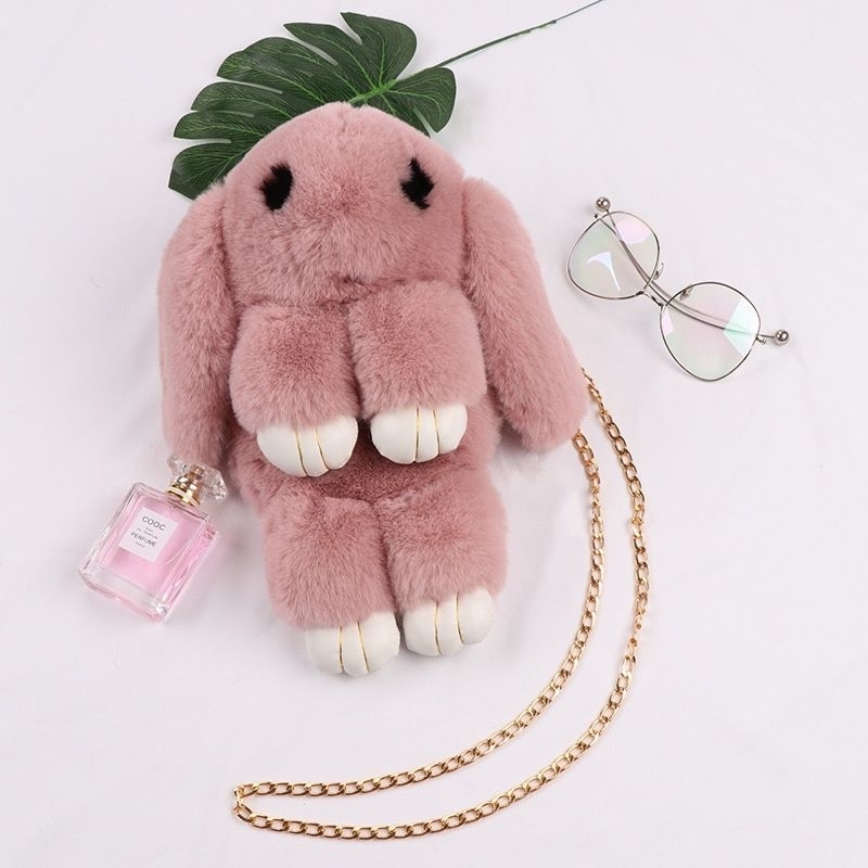 Túi Đeo Chéo Vai Hình Thỏ Bông Dễ Thương