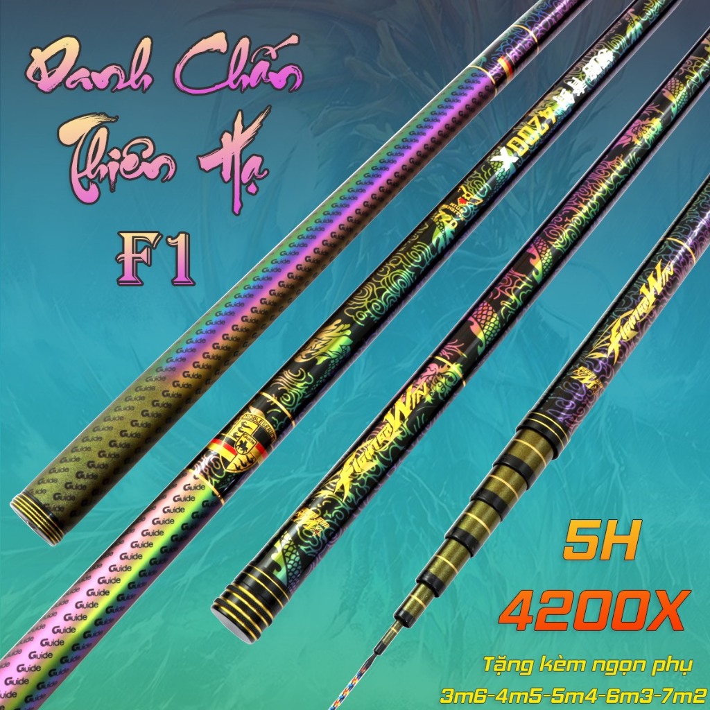 KhaLy Cần Câu Tay Danh Chấn Thiên Hạ 5H-28i Bản 4200x, 6H-19i Bản 5200x Chuyên Câu Đài Câu Đơn Tặng Kèm Ngọn Phụ CD-84