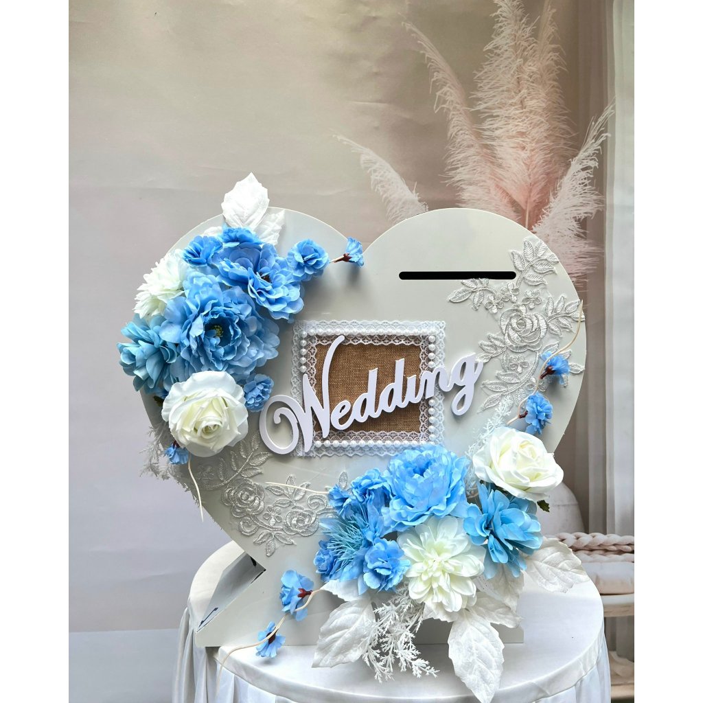 Thùng Đựng Phong Bì Decor Ngày Cưới Hình Trái Tym - Phụ Kiện Đồ Cưới