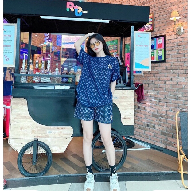 Áo thun MLB NY tay lỡ form rộng nam nữ phông cotton xuất dư sang xịn mịn cao cấp