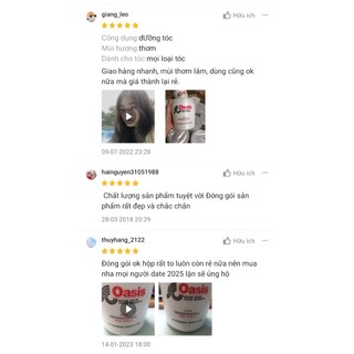 Kem ủ, xả tóc oasis siêu dưỡng mượt tóc 1000ml