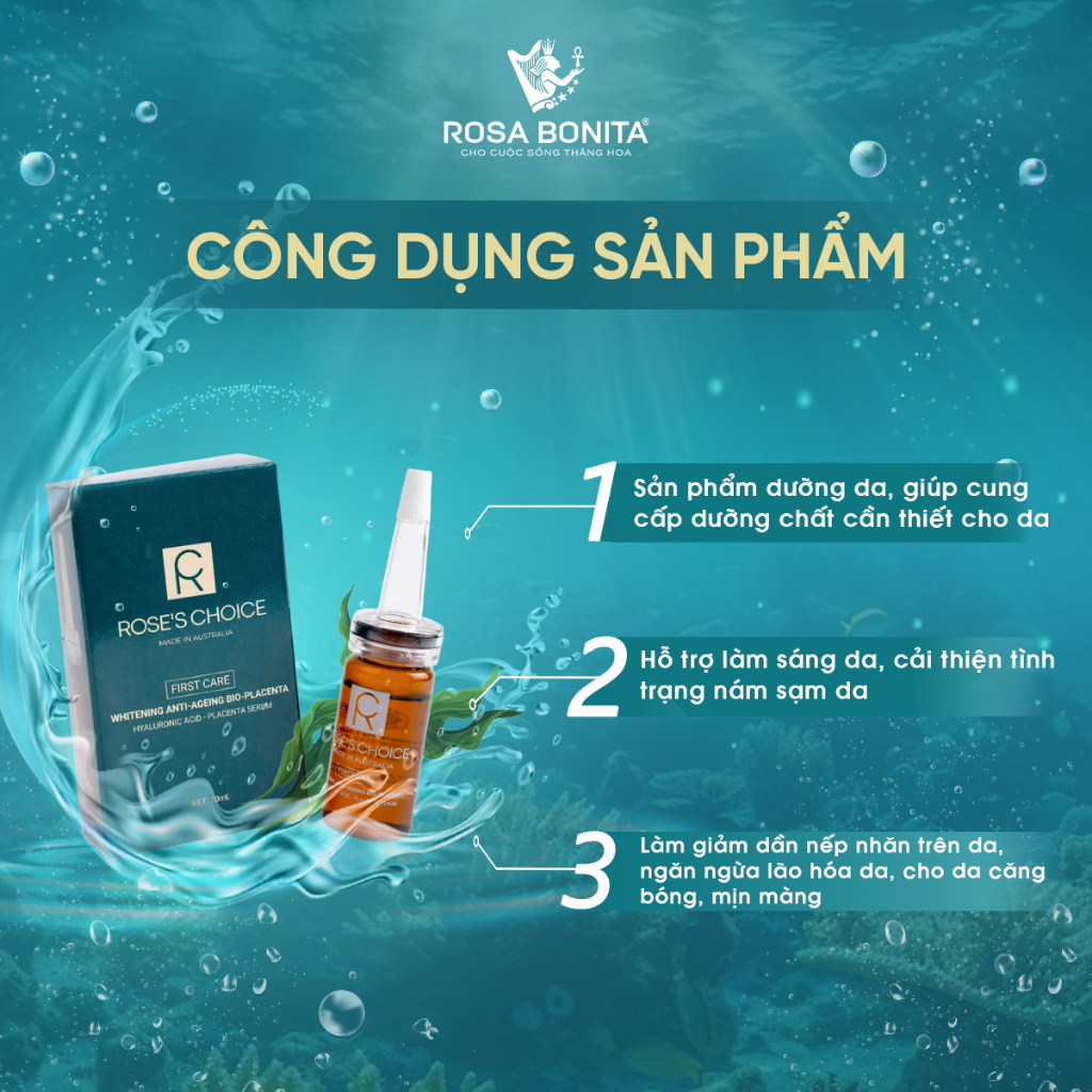 Combo Mặt nạ dưỡng trắng da Rose’s Choice 5 mask và Serum dưỡng trắng ẩm da Rose’s Choice