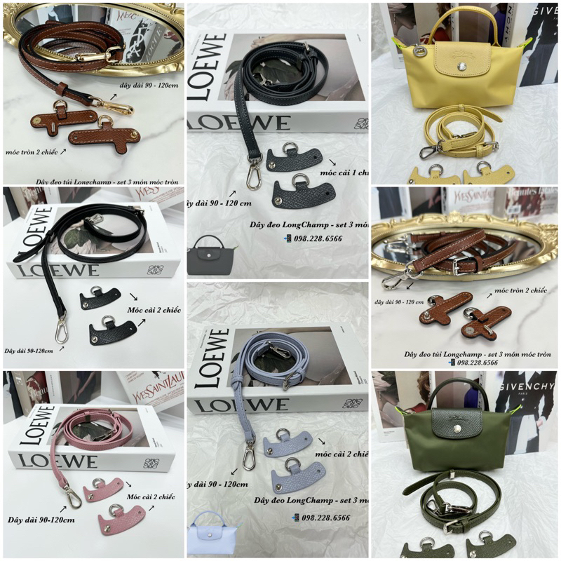 Dây đeo túi LONGCHAMP mini set 3 da PU( ảnh chụp thật )