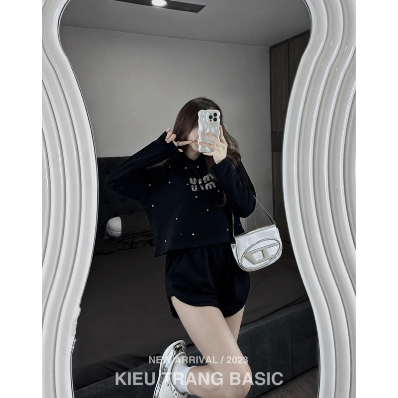 Set Bộ Nỉ MIU MIU Đính Đá H2 • Melanie Boutique