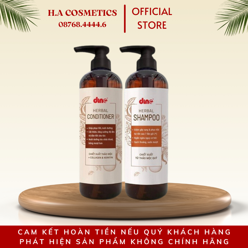 Cặp dầu gội xả thảo mộc dưỡng sinh Dino 700ml giúp giảm gãy rụng và phục hồi tóc hư tổn