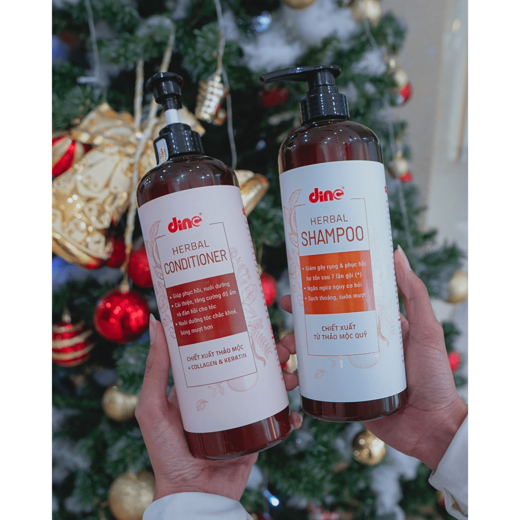 Cặp dầu gội xả thảo mộc dưỡng sinh Dino 700ml giúp giảm gãy rụng và phục hồi tóc hư tổn