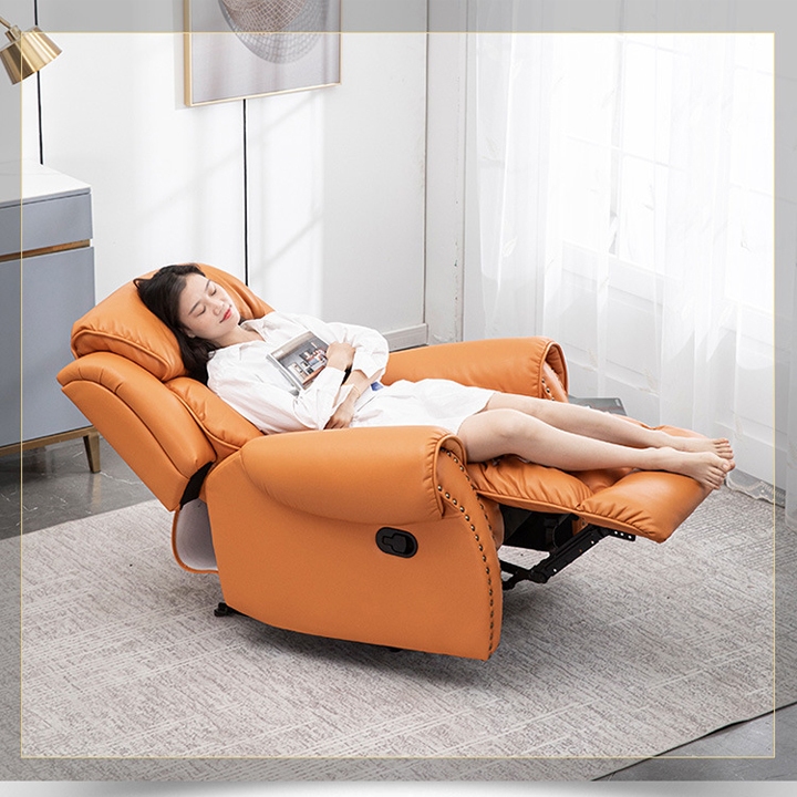 Ghế Sofa Đơn Đa Năng Cao Cấp, Ghế Sofa Đơn Phòng Khách Ngả Nâng Dễ Dàng Chất Liệu Da Êm Thoải Mái Co Giãn Đàn Hồi