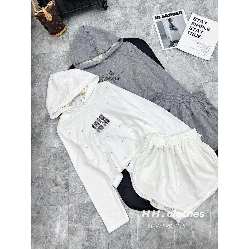 Set Bộ Nỉ MIU MIU Đính Đá H2 • Melanie Boutique