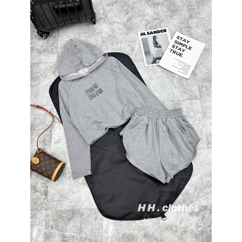 Set Bộ Nỉ MIU MIU Đính Đá H2 • Melanie Boutique