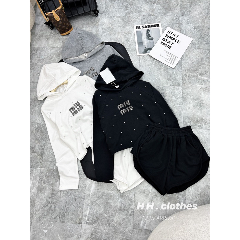 Set Bộ Nỉ MIU MIU Đính Đá H2 • Melanie Boutique