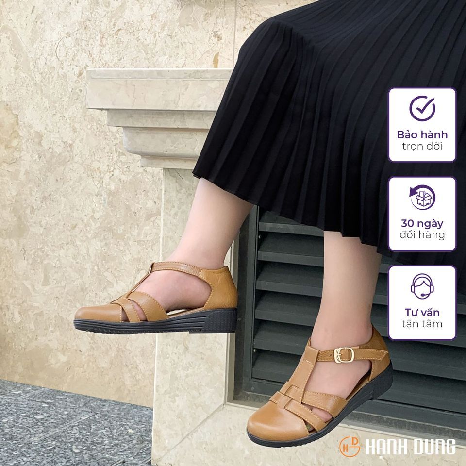 Giày Sandal Xuồng Hạnh Dung HD04848AD ( Màu Bò - Đen )