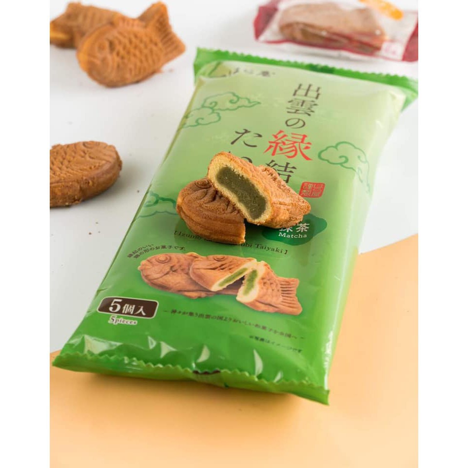 Bánh cá Taiyaki Nhật Bản nhân kem sữa, Nhân đậu đỏ, Trà xanh gói 5 cái