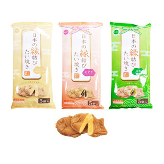Bánh cá Taiyaki Nhật Bản nhân kem sữa, Nhân đậu đỏ, Trà xanh gói 5 cái