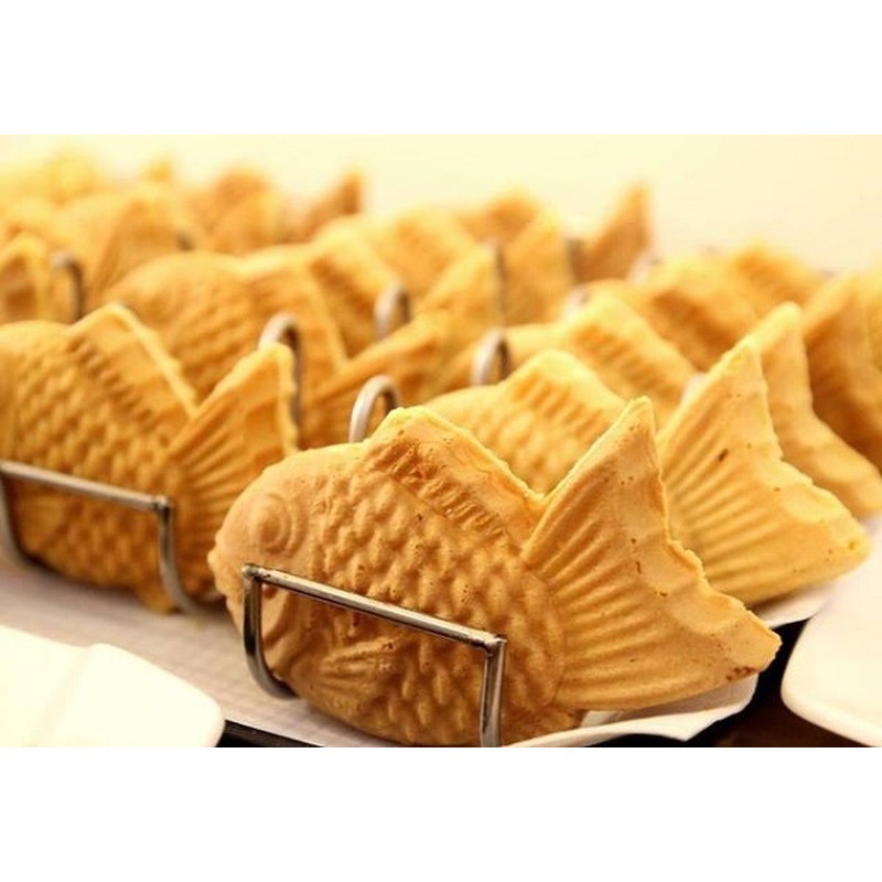 Bánh cá Taiyaki Nhật Bản nhân kem sữa, Nhân đậu đỏ, Trà xanh gói 5 cái