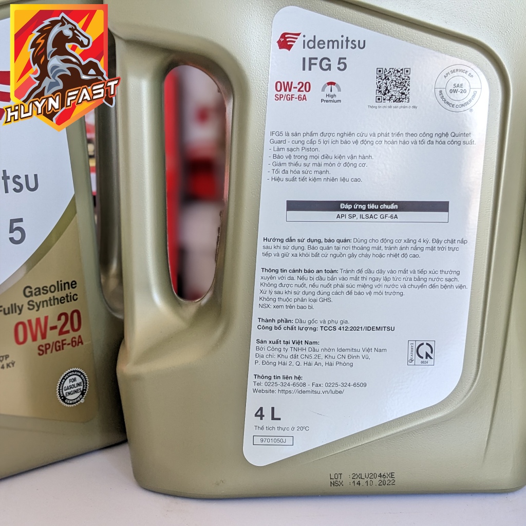 Dầu Nhớt Xe Ô-tô IDEMITSU 0W20 - 100% Tổng hợp Cao cấp